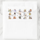 Sticker Rectangulaire Tant de cafés, si peu de temps (Sac)