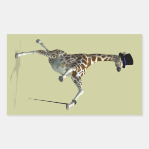 Sticker Rectangulaire Tap Dancing Giraffe