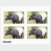 Sticker Rectangulaire Tapir malais sur herbe (Feuille)