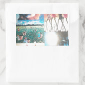 Sticker Rectangulaire Tapisserie kenyane : Faune, culture et plage côtiè (Sac)