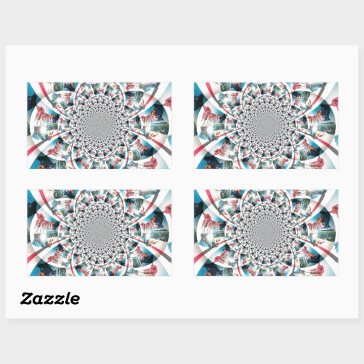 Sticker Rectangulaire Tapisserie kényane Kaleidoscope (Feuille)