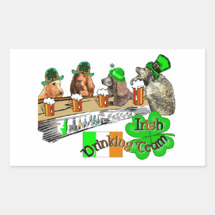 Sticker Rectangulaire Tapotements potables irlandais de St d'équipe