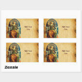 Sticker Rectangulaire TAROTS DE RENAISSANCE ANTIQUE 14 TEMPERANCE Parche (Feuille)