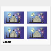 Sticker Rectangulaire Tasch Mahal Inde (Feuille)