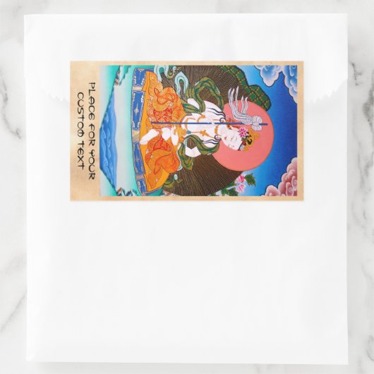 Sticker Rectangulaire tatouage cool tibétain thangka (Sac)