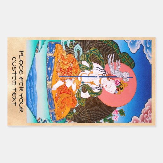 Sticker Rectangulaire tatouage cool tibétain thangka (Devant)