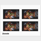 Sticker Rectangulaire Tatouage de femme dragon de fantasy gras (Feuille)