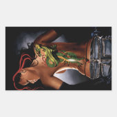 Sticker Rectangulaire Tatouage de femme dragon de fantasy gras (Devant)