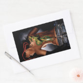 Sticker Rectangulaire Tatouage de femme dragon de fantasy gras (Enveloppe)