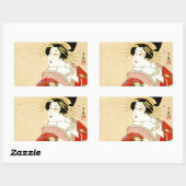 Sticker Rectangulaire tatouage oriental japonais cool Agemaki (Feuille)
