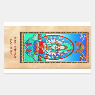 Sticker Rectangulaire Tatouage tibétain Cool Cundhi Bodhisattva
