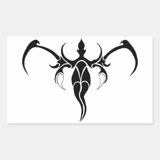 Sticker Rectangulaire Tatouage tribal des éléphants - noir et blanc (Devant)