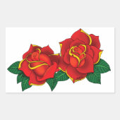 Sticker Rectangulaire Tatouages de roses rouges (Devant)