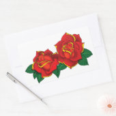 Sticker Rectangulaire Tatouages de roses rouges (Enveloppe)
