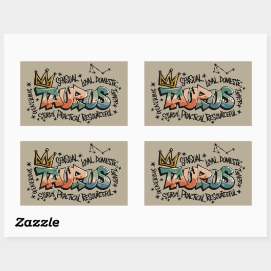 Sticker Rectangulaire Taurus (Feuille)