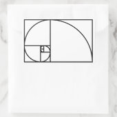 Sticker Rectangulaire Taux d'or de Fibonacci - art mathématique unique (Sac)