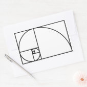 Sticker Rectangulaire Taux d'or de Fibonacci - art mathématique unique (Enveloppe)