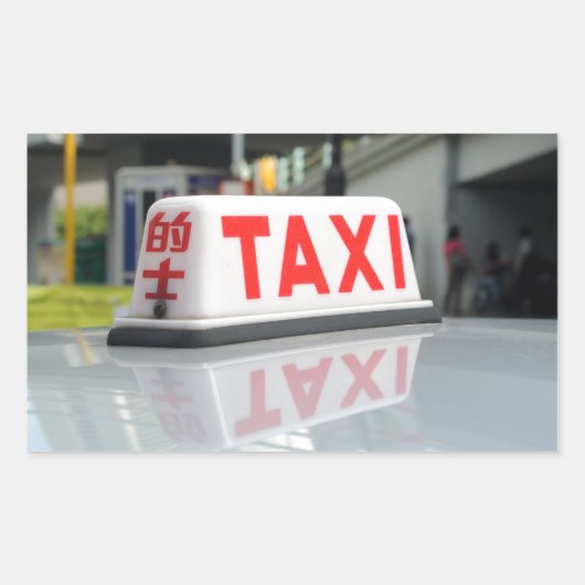 Sticker Rectangulaire Taxi de Hong Kong (Devant)