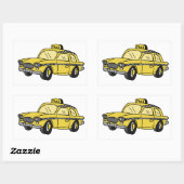 Sticker Rectangulaire Taxi jaune (Feuille)