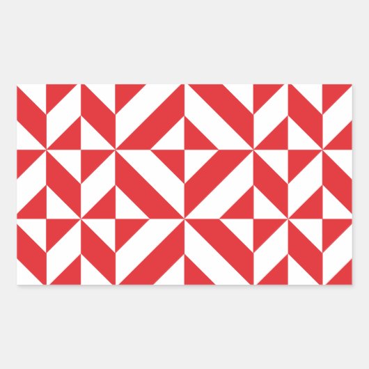 Sticker Rectangulaire Tchry Red Geometric Deco Cube Pattern (Devant)