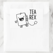 Sticker Rectangulaire Tea Rex Tea Sac Drôle Pun Carton (Sac)