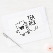 Sticker Rectangulaire Tea Rex Tea Sac Drôle Pun Carton (Enveloppe)