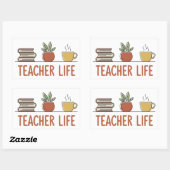 Sticker Rectangulaire Teacher Life (Feuille)