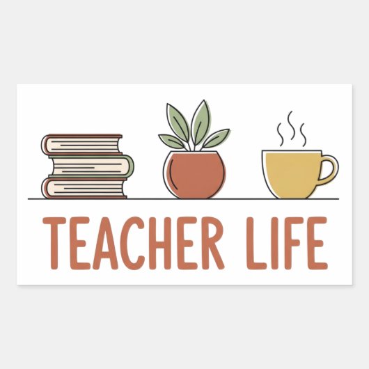 Sticker Rectangulaire Teacher Life (Devant)