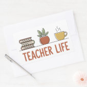 Sticker Rectangulaire Teacher Life (Enveloppe)