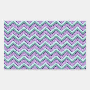 Sticker Rectangulaire Teal et zigzag d'améthyste