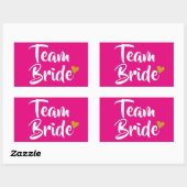 Sticker Rectangulaire Team Bride Cœur Doré (Feuille)