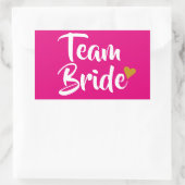 Sticker Rectangulaire Team Bride Cœur Doré (Sac)