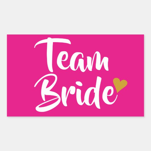 Sticker Rectangulaire Team Bride Cœur Doré (Devant)
