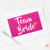 Sticker Rectangulaire Team Bride Cœur Doré (Enveloppe)
