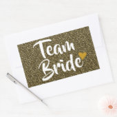 Sticker Rectangulaire Team Bride Gold Heart Parties scintillant (Enveloppe)