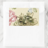 Sticker Rectangulaire Teapot Tea Party Paris Floral (Sac)