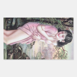 Sticker Rectangulaire Tease en Stream Oasis par Shanghai China Girl