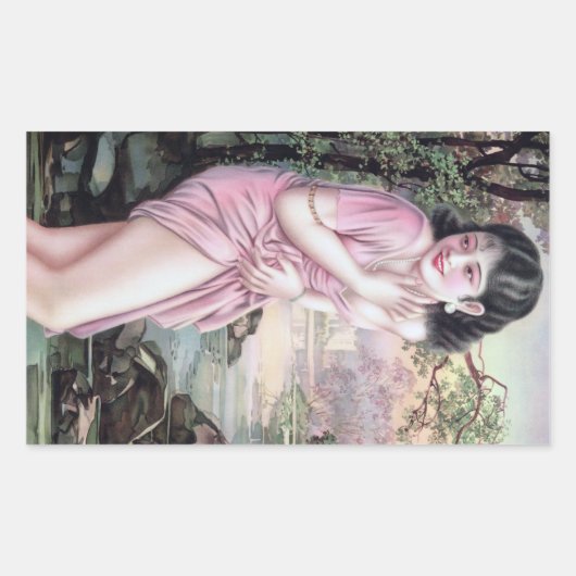 Sticker Rectangulaire Tease en Stream Oasis par Shanghai China Girl (Devant)