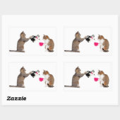 Sticker Rectangulaire Teatime pour chats (Feuille)