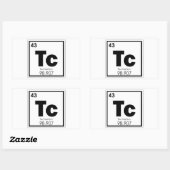 Sticker Rectangulaire Technetium élément chimique symbole chimie formu (Feuille)