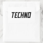 Sticker Rectangulaire TECHNO Music (Sac)