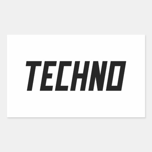 Sticker Rectangulaire TECHNO Music (Devant)
