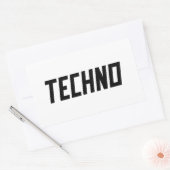 Sticker Rectangulaire TECHNO Music (Enveloppe)