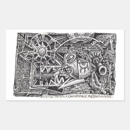 Sticker Rectangulaire Technologie Implant chirurgical (Interface Me) (Devant)