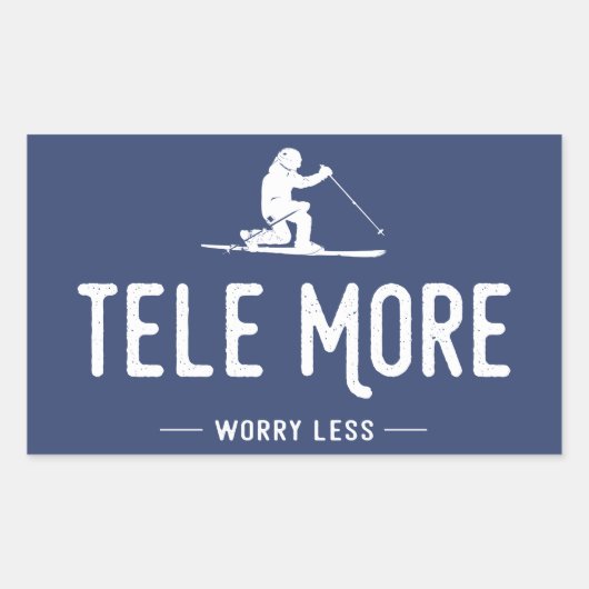 Sticker Rectangulaire Tele Plus De Souci Moins (Devant)