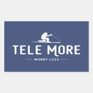 Sticker Rectangulaire Tele Plus De Souci Moins