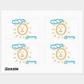 Sticker Rectangulaire Télécharger des enfants Dessiner Transformer des e (Feuille)