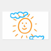 Sticker Rectangulaire Télécharger des enfants Dessiner Transformer des e (Devant)