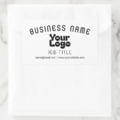 Sticker Rectangulaire Télécharger le logo | Blanc et noir (modifiable) (Sac)