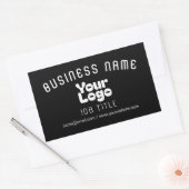 Sticker Rectangulaire Télécharger le logo | Noir et blanc (modifiable) (Enveloppe)